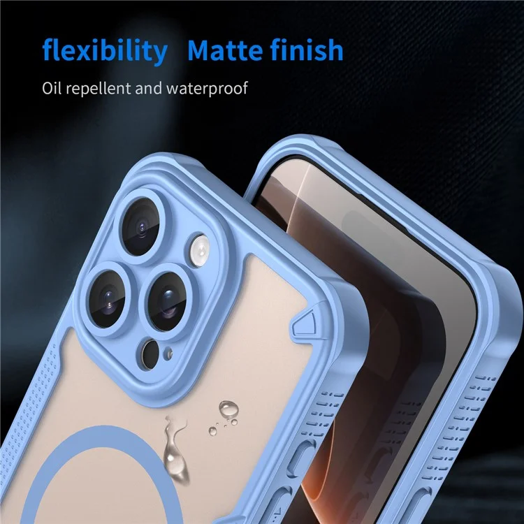 For iPhone 16 Pro Max Magnetic Case Compatible with MagSafe TPU + PC Phone Back Cover - Blue