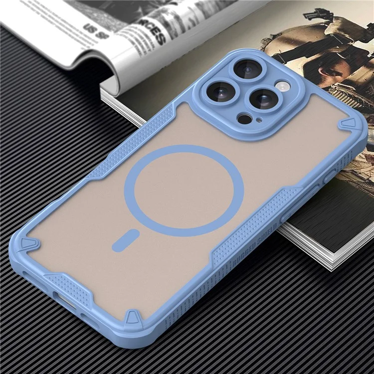 For iPhone 16 Pro Max Magnetic Case Compatible with MagSafe TPU + PC Phone Back Cover - Blue