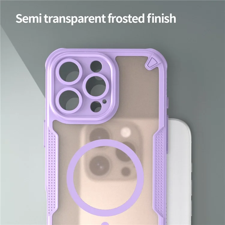 For iPhone 16 Pro Max Magnetic Case Compatible with MagSafe TPU + PC Phone Back Cover - Purple