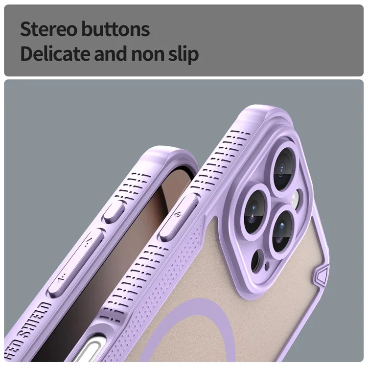 For iPhone 16 Pro Max Magnetic Case Compatible with MagSafe TPU + PC Phone Back Cover - Purple