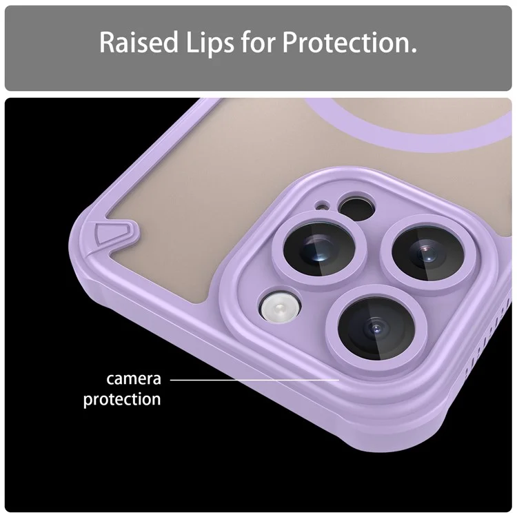 For iPhone 16 Pro Max Magnetic Case Compatible with MagSafe TPU + PC Phone Back Cover - Purple