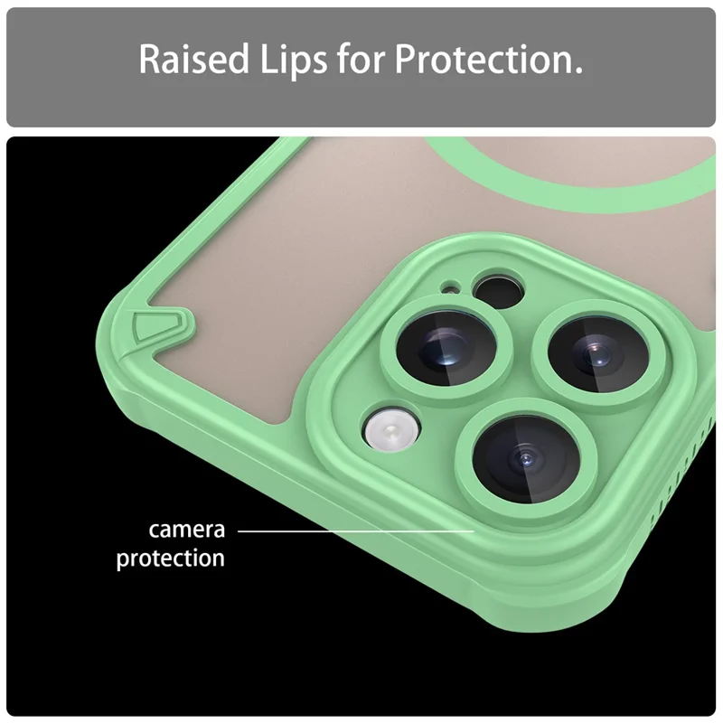 For iPhone 16 Pro Max Magnetic Case Compatible with MagSafe TPU + PC Phone Back Cover - Green
