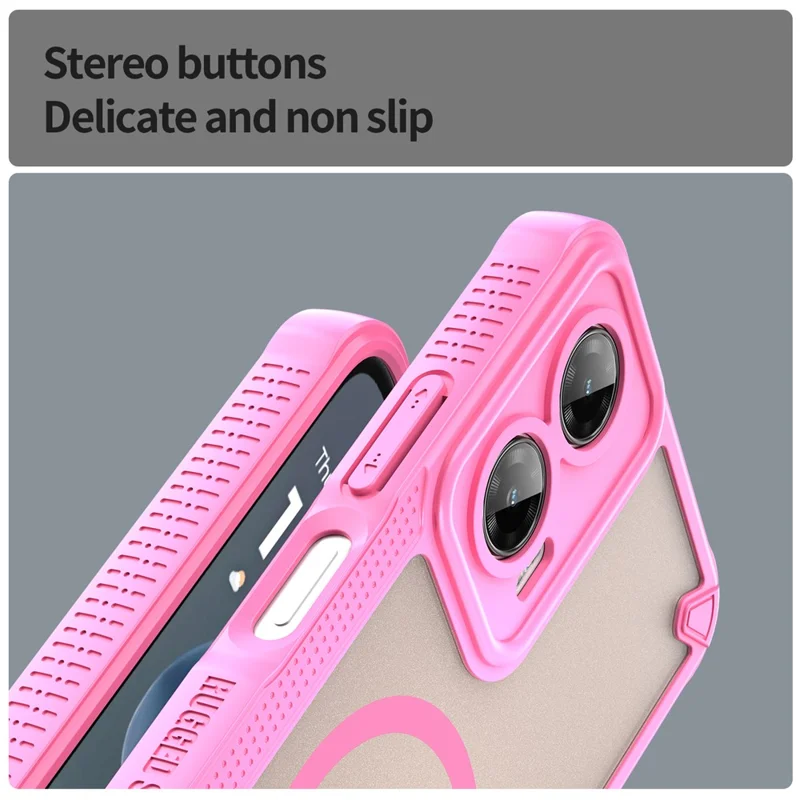 For Motorola Moto G35 5G Magnetic Case Compatible with MagSafe TPU + PC Phone Back Cover - Pink