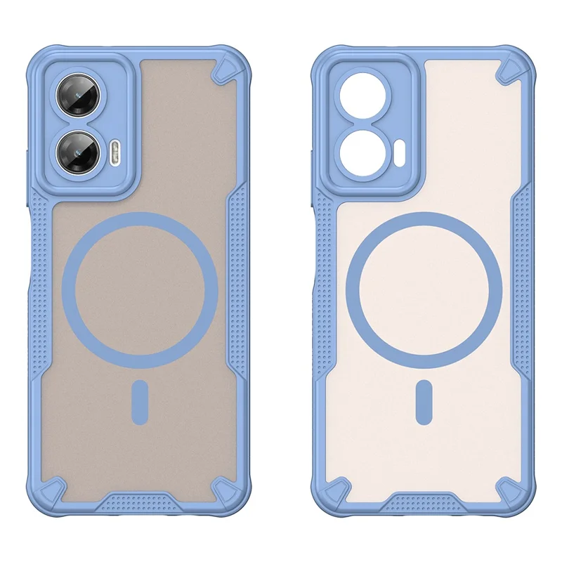 For Motorola Moto G35 5G Magnetic Case TPU + PC Phone Back Cover - Blue