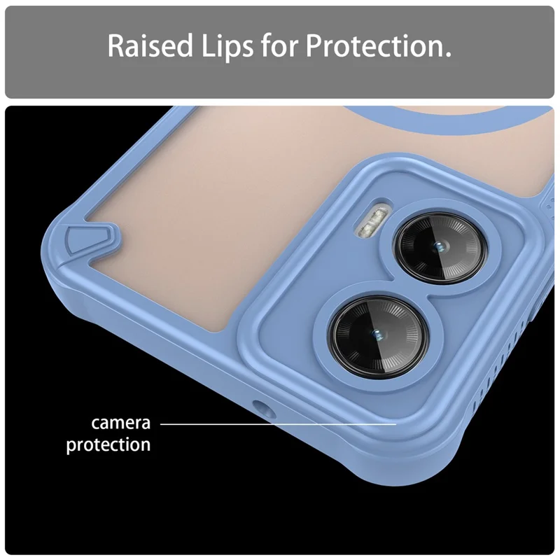 For Motorola Moto G35 5G Magnetic Case TPU + PC Phone Back Cover - Blue