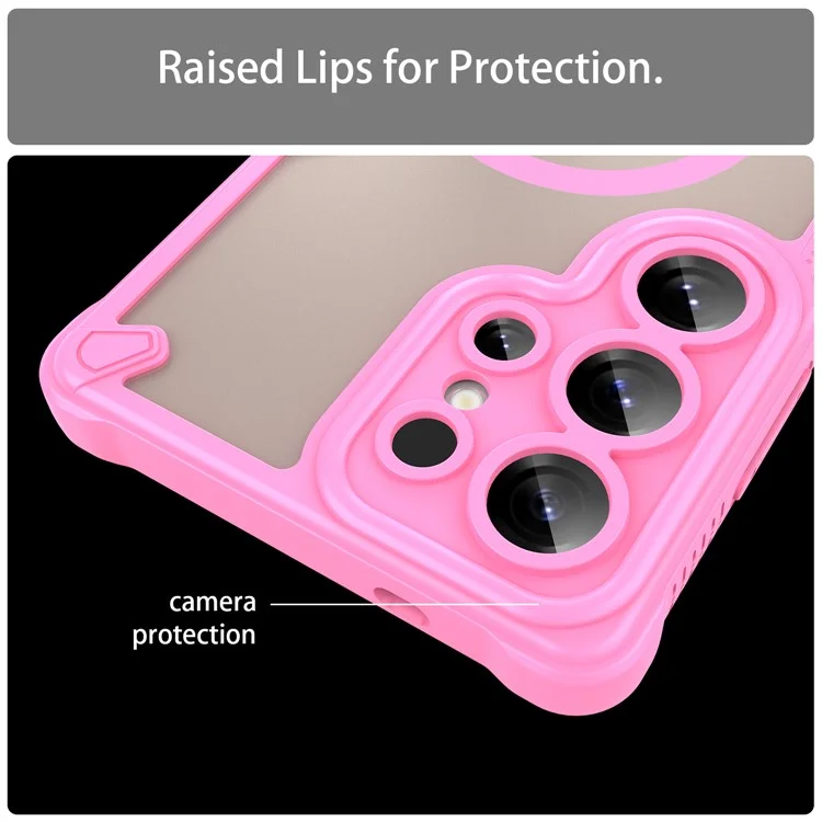 Per Samsung Galaxy S25 Ultra Custodia magnetica compatibile con MagSafe TPU + Custodia posteriore in PC - Rosa