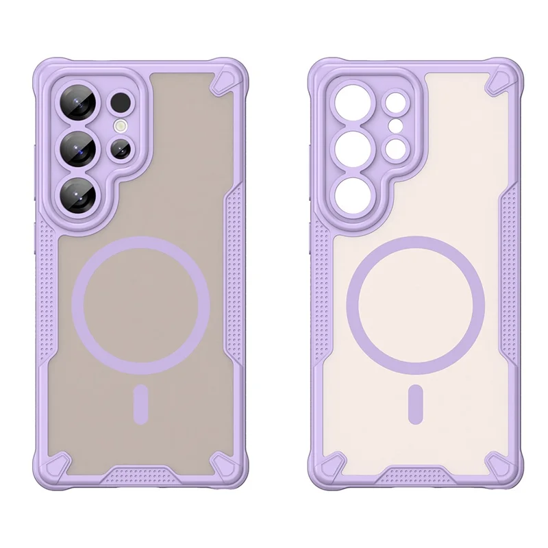 For Samsung Galaxy S25 Ultra Magnetic Case Compatible with MagSafe TPU + PC Phone Back Cover - Purple