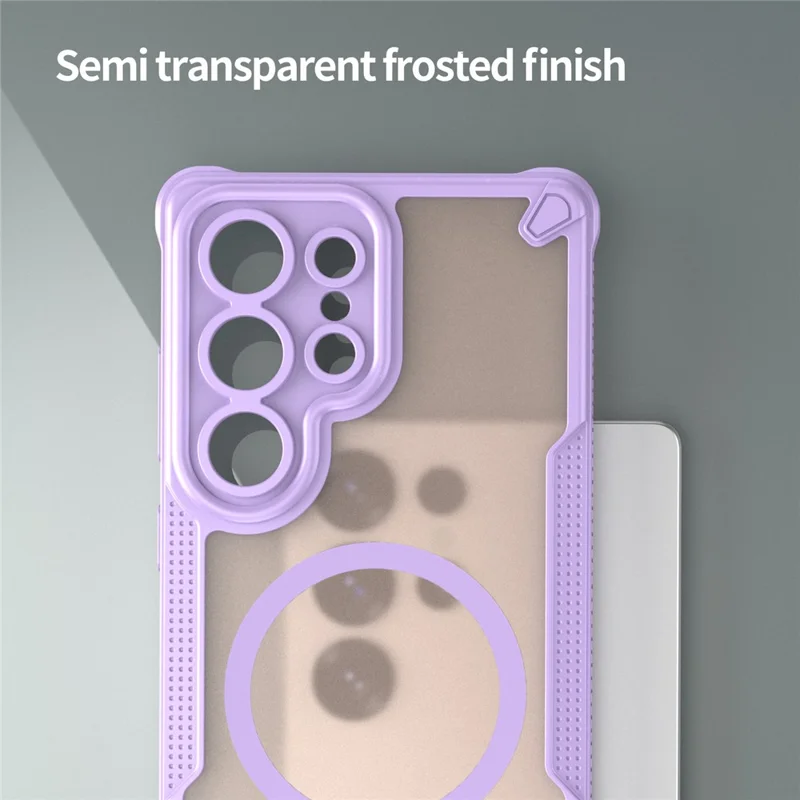 For Samsung Galaxy S25 Ultra Magnetic Case Compatible with MagSafe TPU + PC Phone Back Cover - Purple