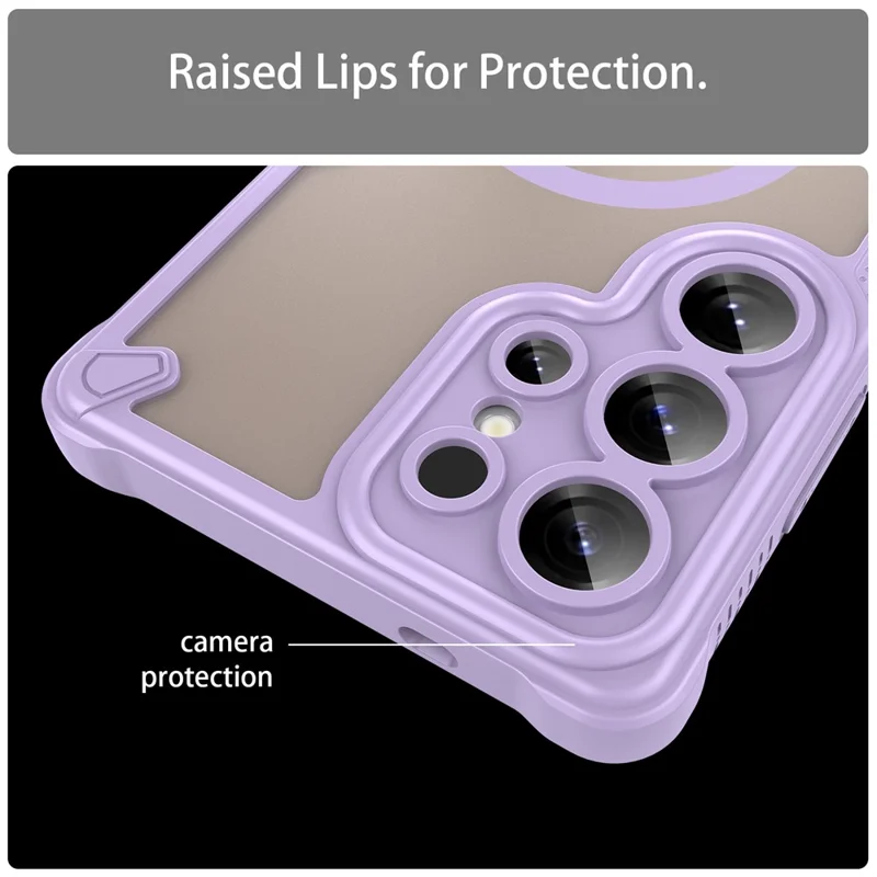 For Samsung Galaxy S25 Ultra Magnetic Case Compatible with MagSafe TPU + PC Phone Back Cover - Purple