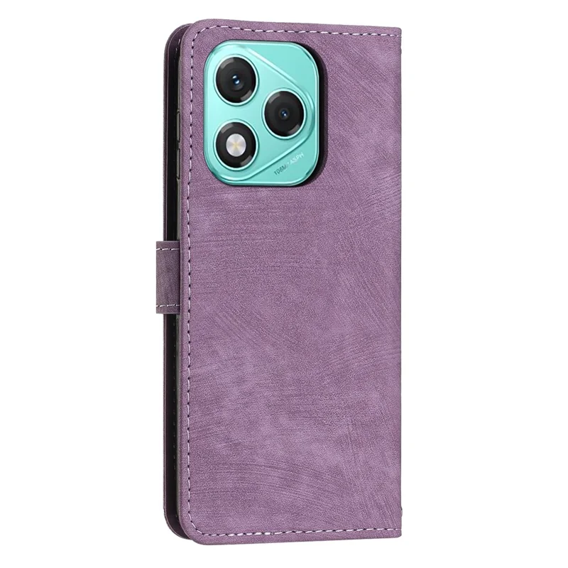 For Honor 400 Lite 5G Case Imprinted Lines Leather Phone Cover with Stand - Purple