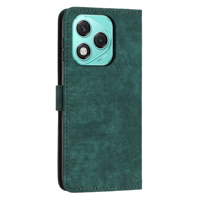 For Honor 400 Lite 5G Case Imprinted Lines Leather Phone Cover with Stand - Green