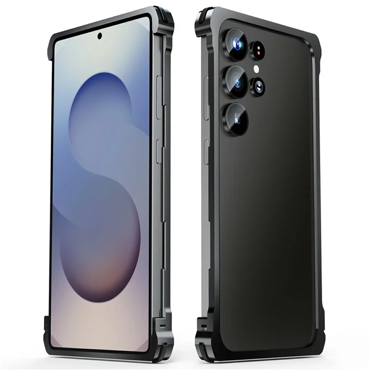Для Samsung Galaxy S25 Ultra Бампер Чехол Металлическая рамка Защитный Чехол Теплоотвод - Черный