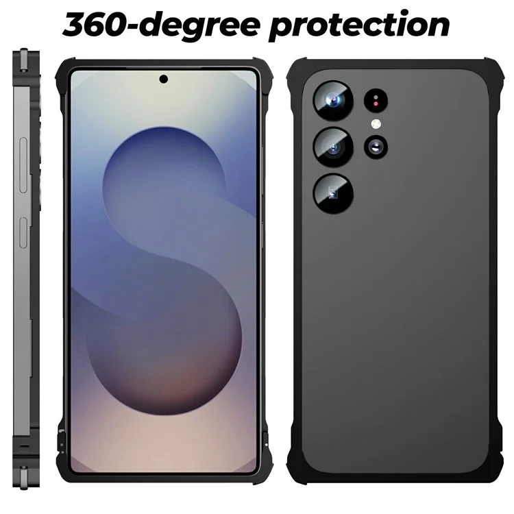 Для Samsung Galaxy S25 Ultra Бампер Чехол Металлическая рамка Защитный Чехол Теплоотвод - Черный