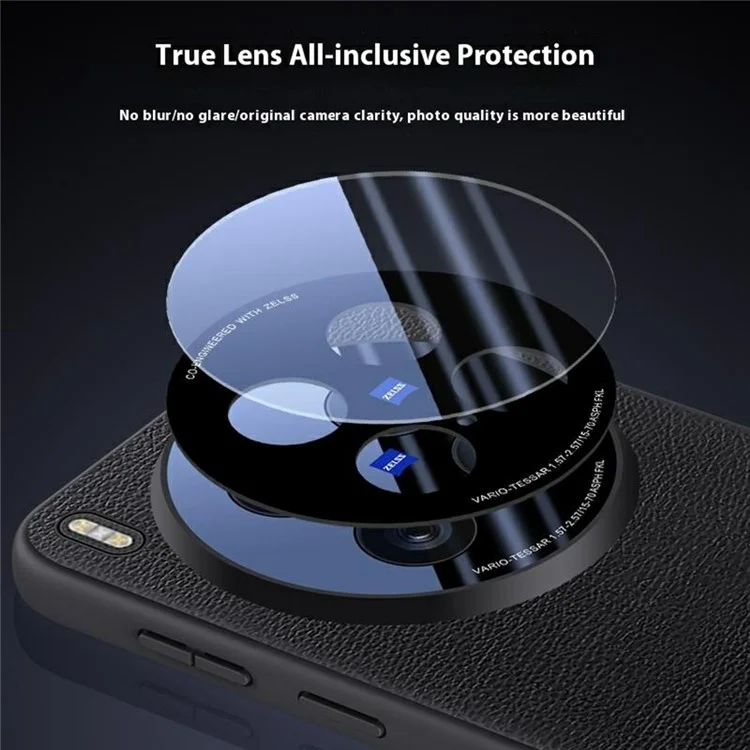 For vivo X200 Ultra 5G Case Leather + Silicone Airbag Phone Cover with Lens All-Inclusive Protection - Red