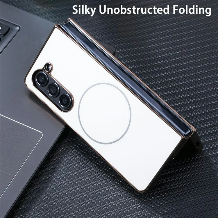 Capa magnética para Samsung Fold6 5G Capa de telefone PC esmaltada mate com película de tela HD - Branco