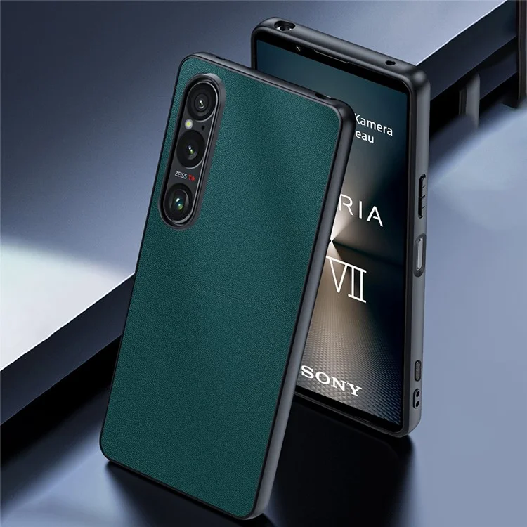 For Sony Xperia 1 VII Case PU Leather Coated PC + TPU Anti-Drop Phone Cover - Orange