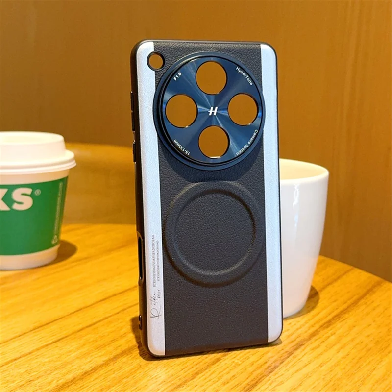 For Oppo Find X8 Pro 5G Magnetic Case Splicing Color PC + PU Leather Phone Back Cover - Black