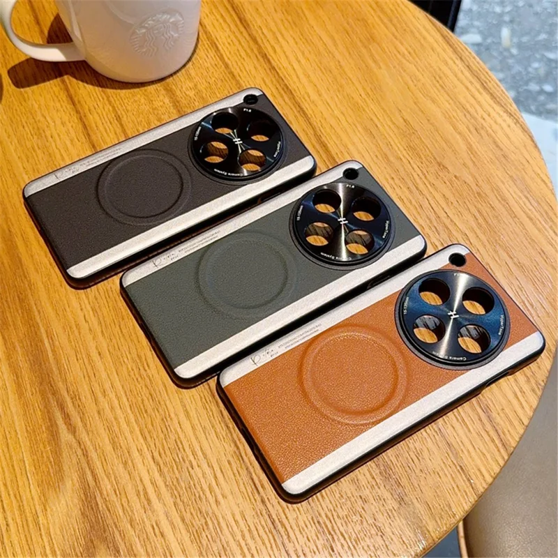 For Oppo Find X8 Pro 5G Magnetic Case Splicing Color PC + PU Leather Phone Back Cover - Black