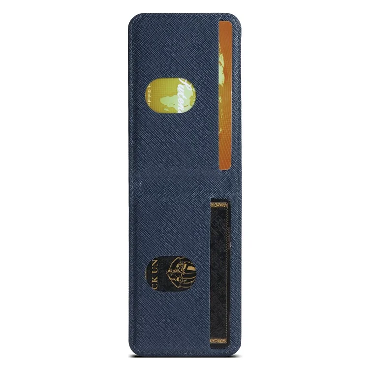 SUTENI H17 per iPhone 13 Pro Max Cover Magnetica con Texture a Croce in Pelle, Custodia Posteriore per Telefono con Porta Carte Staccabile - Blu