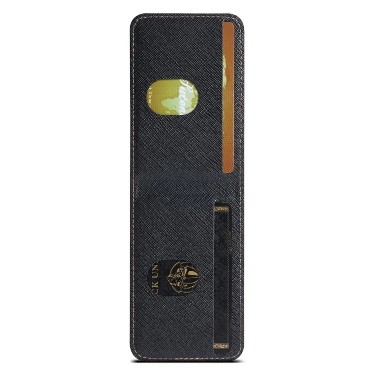 SUTENI H17 para iPhone 12 / 12 Pro Capa Magnética com Textura Cruzada em Couro, Porta-Cartões Removível - Preto