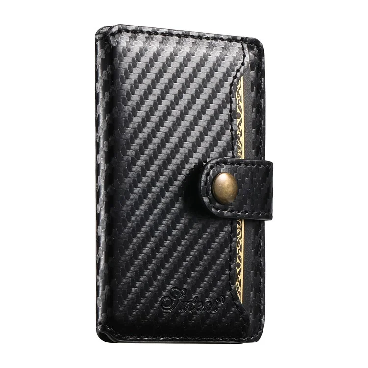 SUTENI H20 para iPhone 13 Pro Capa Magnética com Textura de Fibra de Carbono, Suporte de Cartão Removível