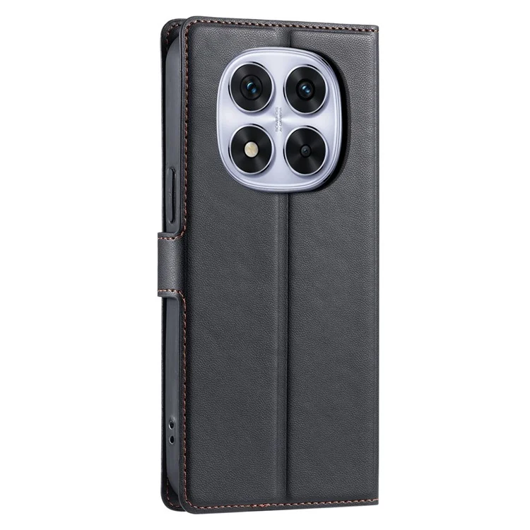 For Xiaomi Redmi Note 14 Pro 4G Case Dots Imprinted PU Leather Flip Phone Cover with Card Slot, Strap - Black