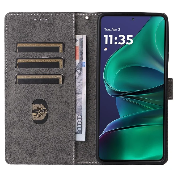 Cover a portafoglio per Motorola Edge 60 Stylus 5G / Moto G Stylus 5G (2025) con blocco RFID in pelle PU con supporto e cinturino - Blu