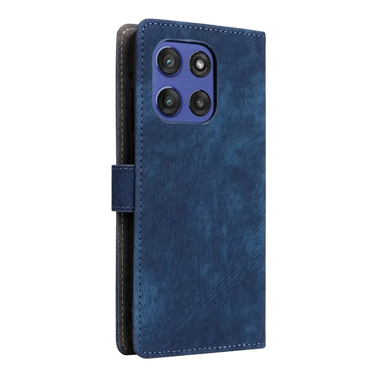 Cover a portafoglio per Motorola Edge 60 Stylus 5G / Moto G Stylus 5G (2025) con blocco RFID in pelle PU con supporto e cinturino - Blu