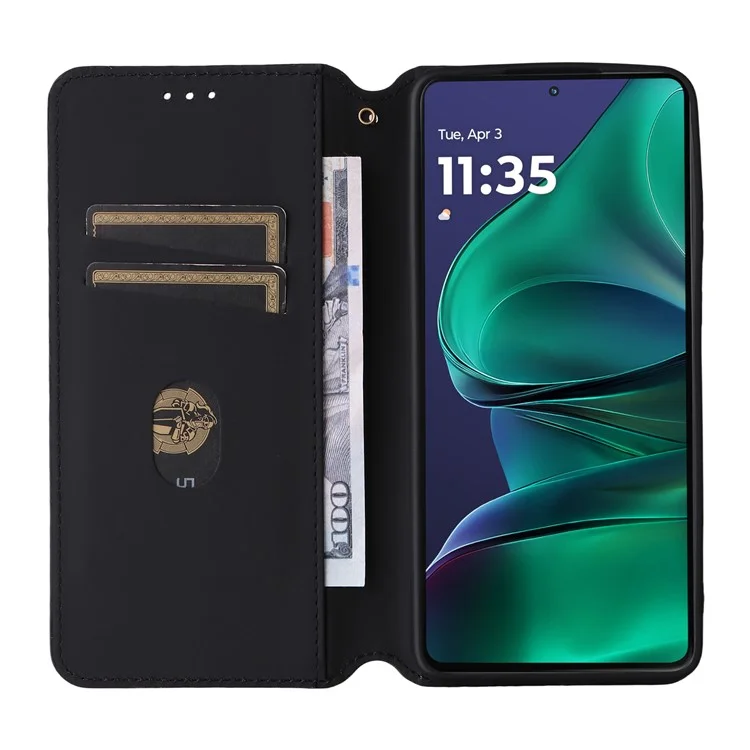 Per Motorola Edge 60 Stylus 5G / Moto G Stylus 5G (2025) Cover Portafoglio Rombo Stampato in Pelle - Blu