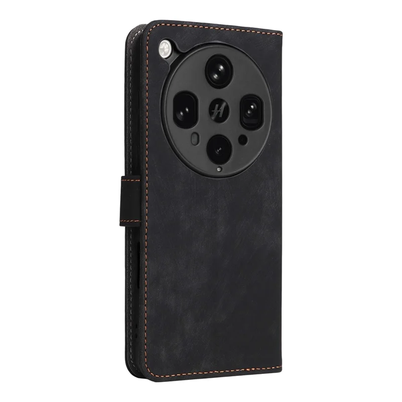 For Oppo Find X8 Ultra 5G Case Wallet RFID Blocking PU Leather Cover Stand with Strap - Black