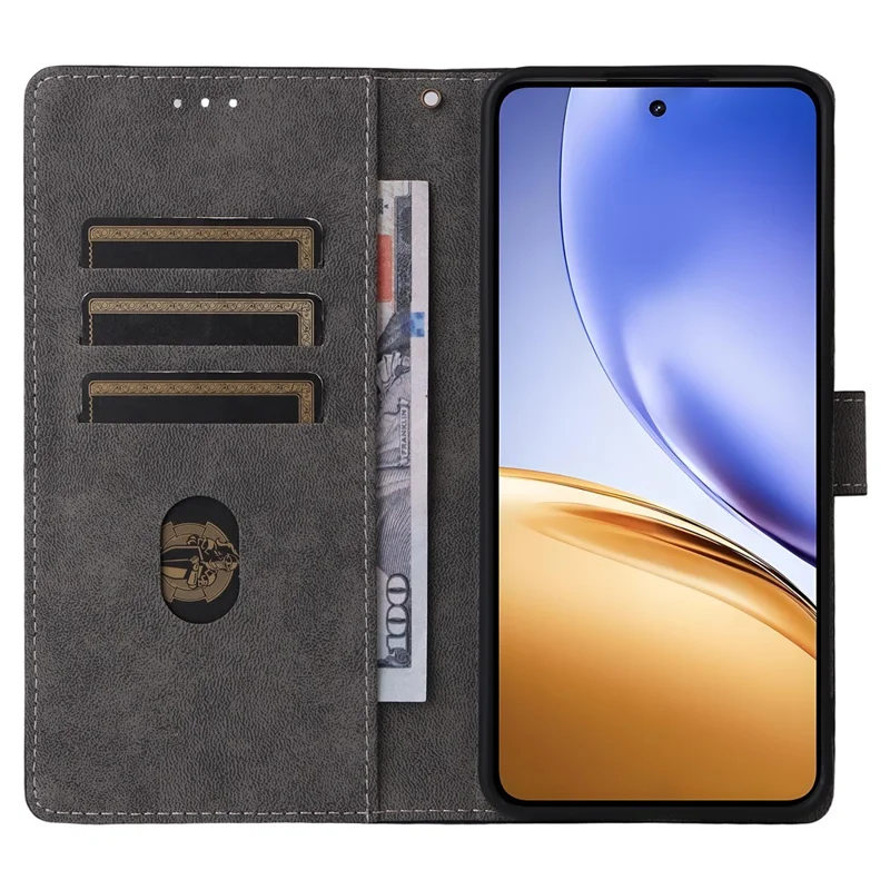 For Realme 14T 5G / 14 5G Case Wallet RFID Blocking PU Leather Cover Stand with Strap - Blue
