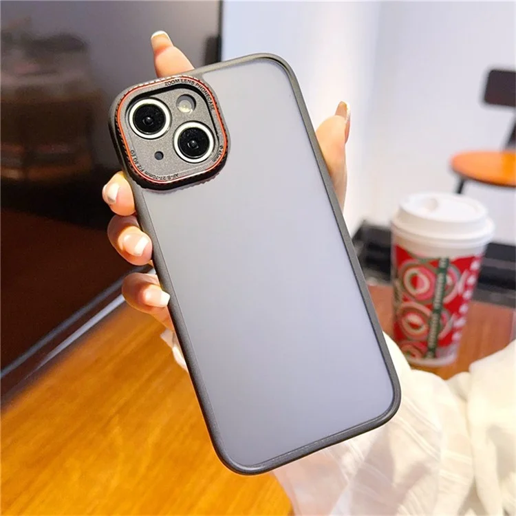 Funda para iPhone 15 con Anillo de Lente Rojo Antichoque TPU + PC Carcasa Transparente