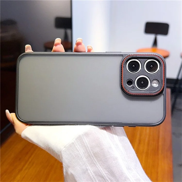 Чехол для iPhone 15 Pro Max с красным кольцом объектива, противоударный TPU + PC прозрачный чехол для телефона