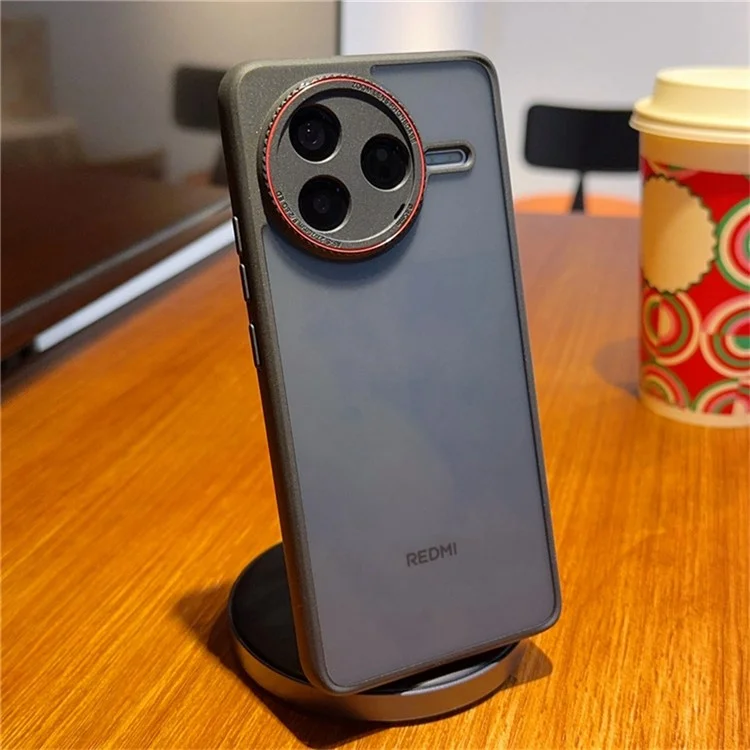 Funda para Xiaomi Redmi K80 5G / Poco F7 Pro 5G con Anillo de Lente Rojo Antigolpes TPU + PC Transparente