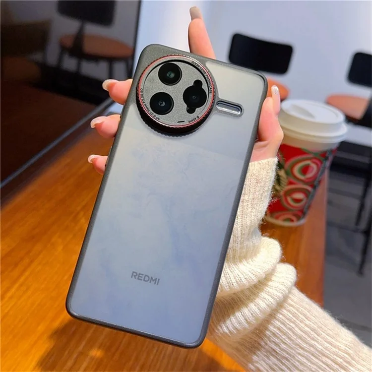 Funda para Xiaomi Redmi K80 Pro 5G / Poco F7 Ultra 5G con Anillo de Lente Rojo Antichoque TPU + PC Transparente