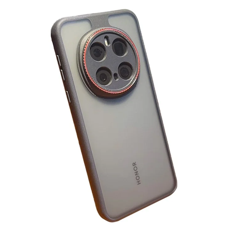 Funda para Honor Magic7 Pro 5G con Anillo de Lente Rojo Antichoque TPU + PC Carcasa Transparente para Teléfono