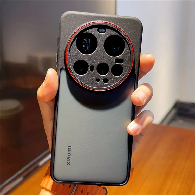 Funda para Xiaomi 15 Ultra con Anillo de Lente Rojo, Antigolpes TPU + PC, Carcasa Transparente