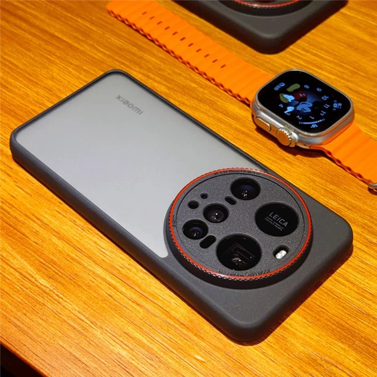 Funda para Xiaomi 15 Ultra con Anillo de Lente Rojo, Antigolpes TPU + PC, Carcasa Transparente