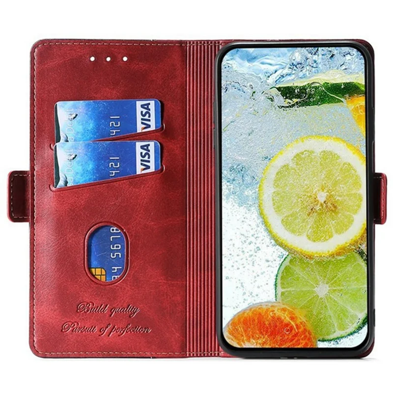 For Xiaomi 15 Ultra Case Contrast Color Wallet Leather Phone Cover - Black + Red