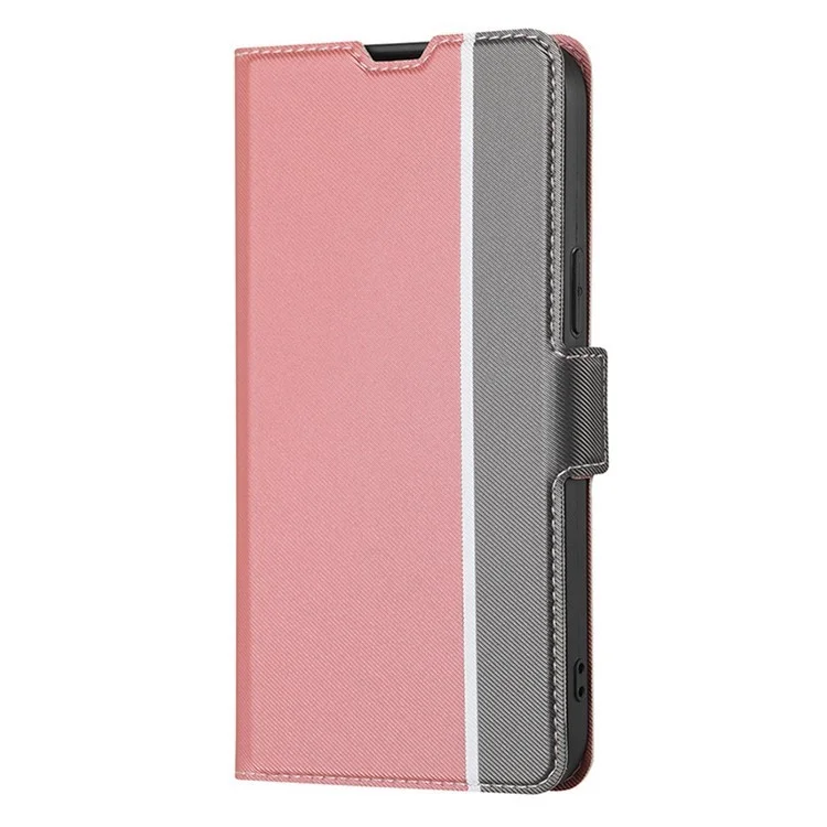 Capa para vivo Y29s 5G / Y04 4G com Porta-cartões, Textura Trançada em Couro - Rosa