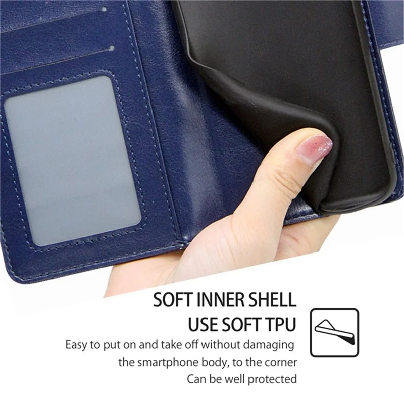 For Honor X8c 4G Case Wallet PU Leather + TPU Folding Stand Phone Cover - Sapphire