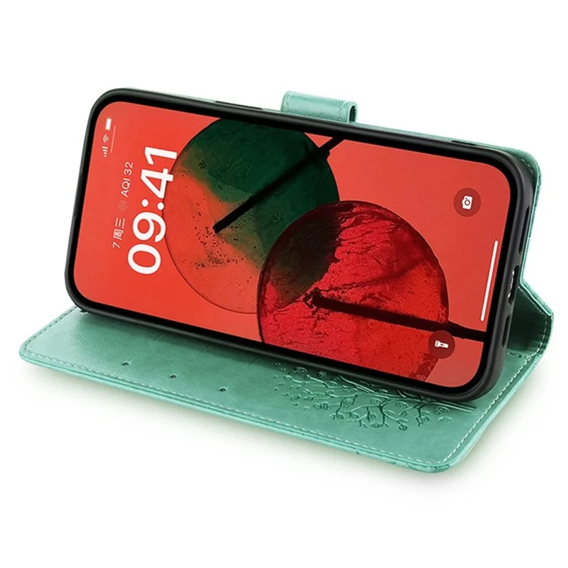For vivo Y29 4G Case PU Leather Wallet Phone Cover Tree Deer Imprinted - Green