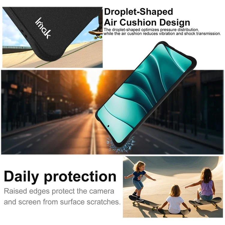 IMAK Para Motorola Edge 60 Fusion 5G Funda de TPU Protectora de Teléfono Antichoque con Airbag - Negro Mate