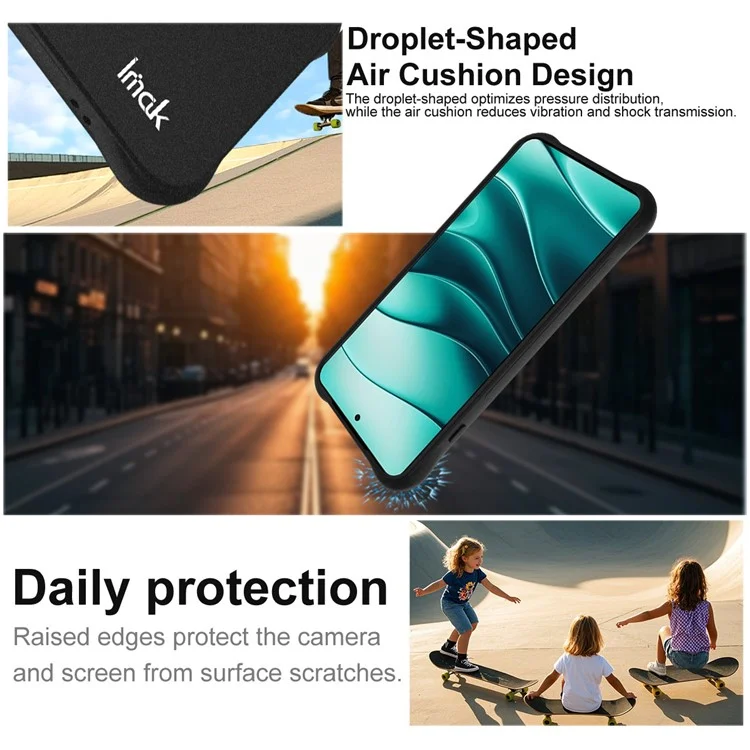 Funda IMAK para OnePlus 13T 5G Carcasa Protectora de Teléfono TPU Antichoque con Airbag - Negro Mate
