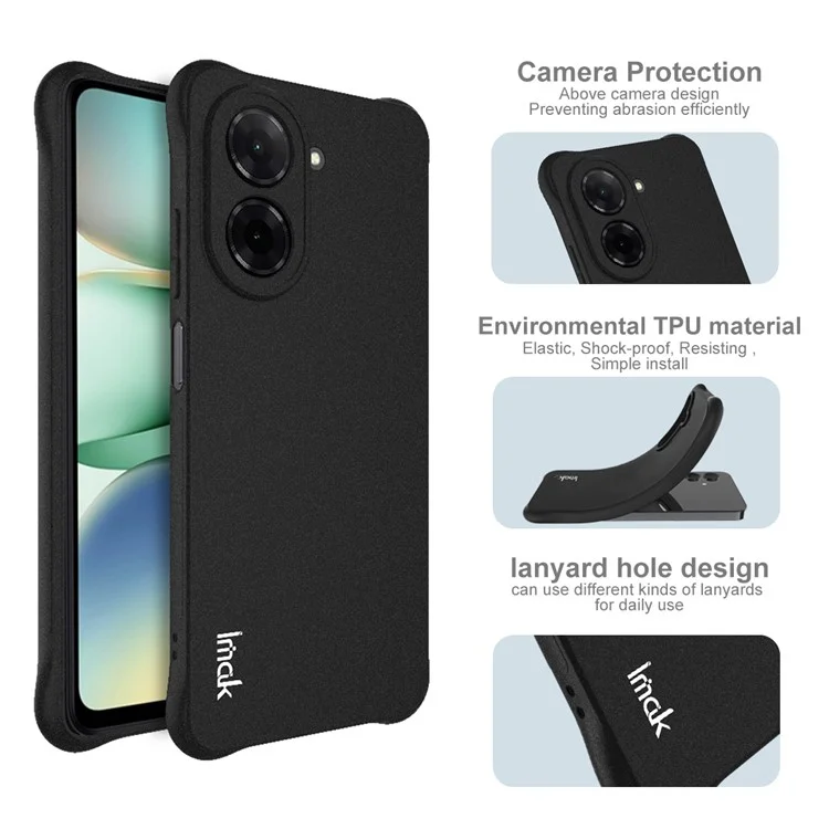 IMAK For Xiaomi Redmi A5 4G (171.7mm) / Poco C71 4G Case TPU Phone Cover Airbag Shockproof Protection - Matte Black