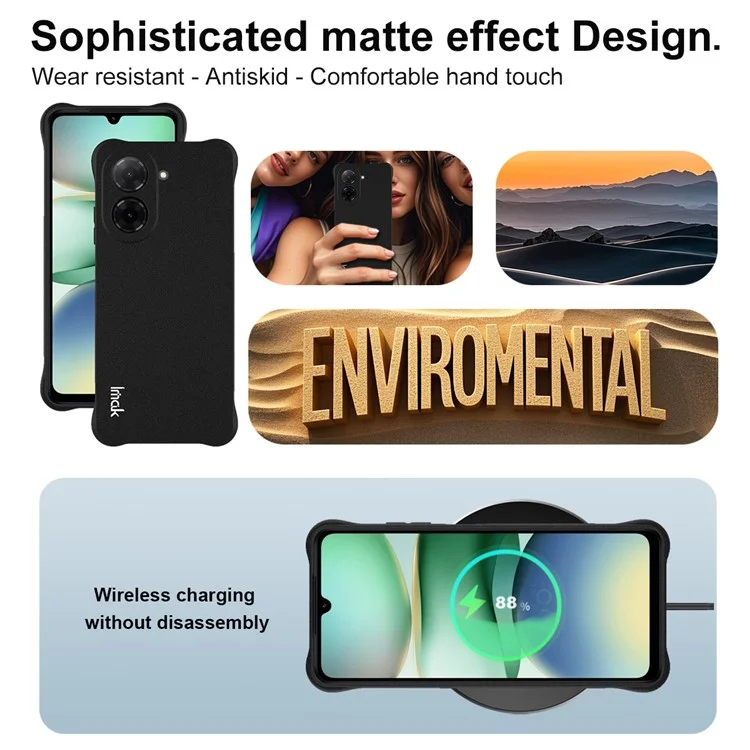 IMAK For Xiaomi Redmi A5 4G (171.7mm) / Poco C71 4G Case TPU Phone Cover Airbag Shockproof Protection - Matte Black