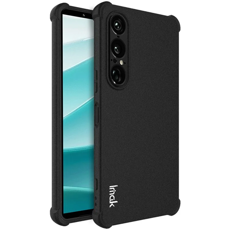 IMAK Per Sony Xperia 1 VII Cover TPU Custodia Telefonica Antiurto con Protezione Airbag - Nero Opaco