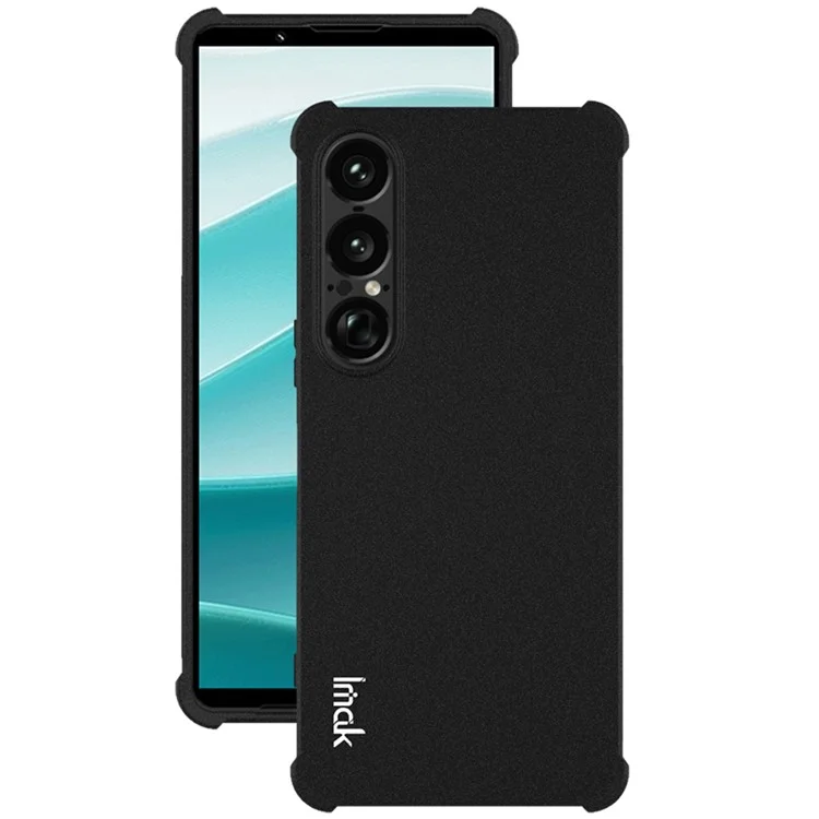 IMAK Per Sony Xperia 1 VII Cover TPU Custodia Telefonica Antiurto con Protezione Airbag - Nero Opaco