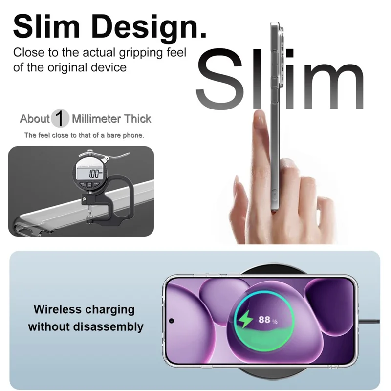 IMAK UX-5-serie til Oppo Find X8s+ 5G etui stødfast TPU klart slankt bagsideetui