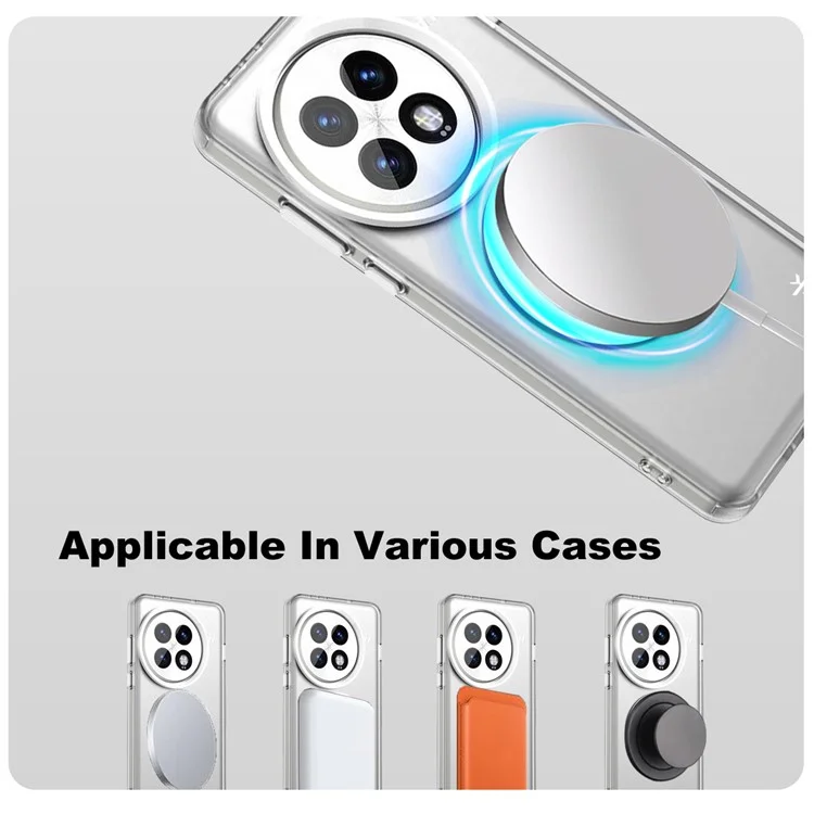 IMAK Pour OnePlus 13 Étui Compatible avec MagSafe Couleur Bonbon Antichute TPU + PET Coque Arrière - Blanc